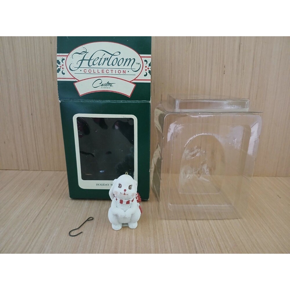 Heirloom Collection Carlton Cards Holiday Magic Bunny Rabbit Christmas Ornament